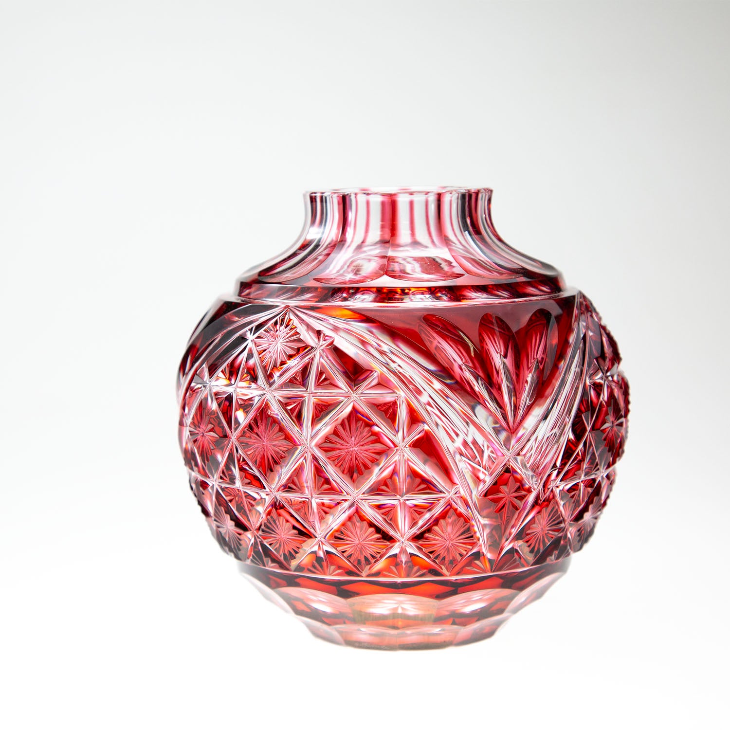 特注製作 創作ガラス 花瓶 切子 ガラス花瓶 ガラス PRIMAVARA